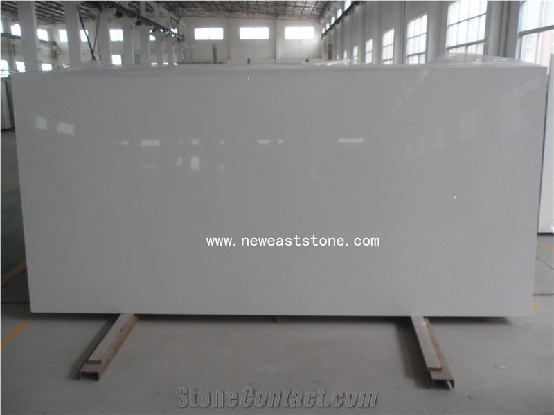 Sparkle White Artificial Quartz Kitchen Countertop