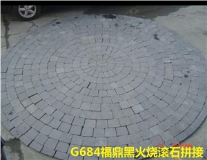 G684 Black Basalt Paving Stone,Basalt Cube Stone