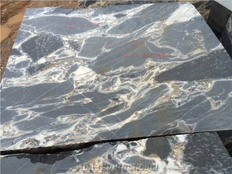 Royal Blue Marble Slab,Cloud Blue Black Marble