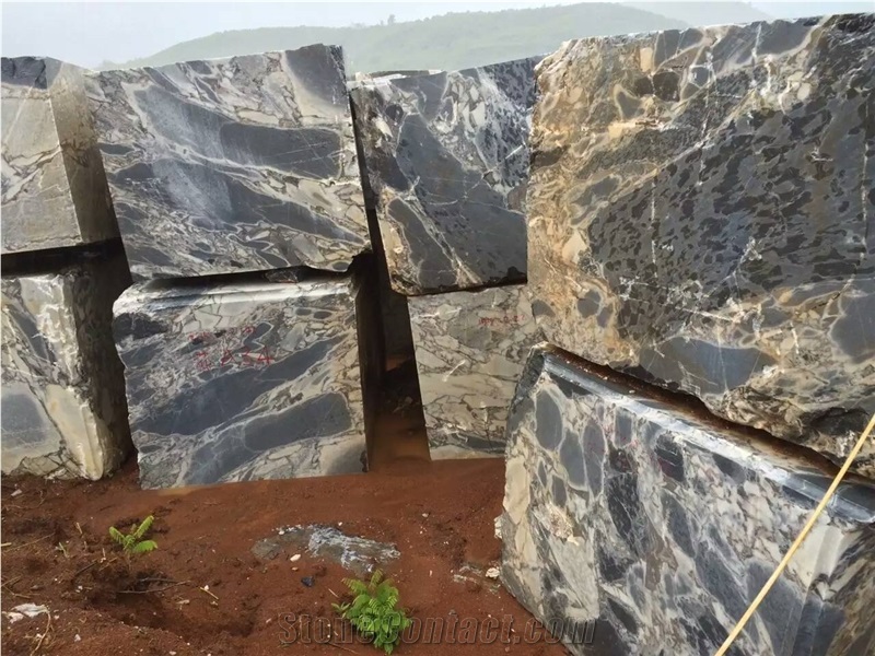Royal Blue Marble Slab,Cloud Blue Black Marble