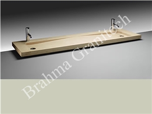 Natural Stone Washbasin, White Marble Basin