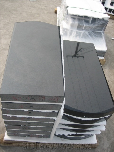 Hebei Black Granite Headstone Tombstone Monument