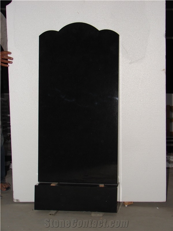 Hebei Black Granite Headstone Tombstone Monument