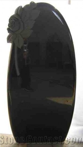 Hebei Black Granite Headstone Tombstone Monument