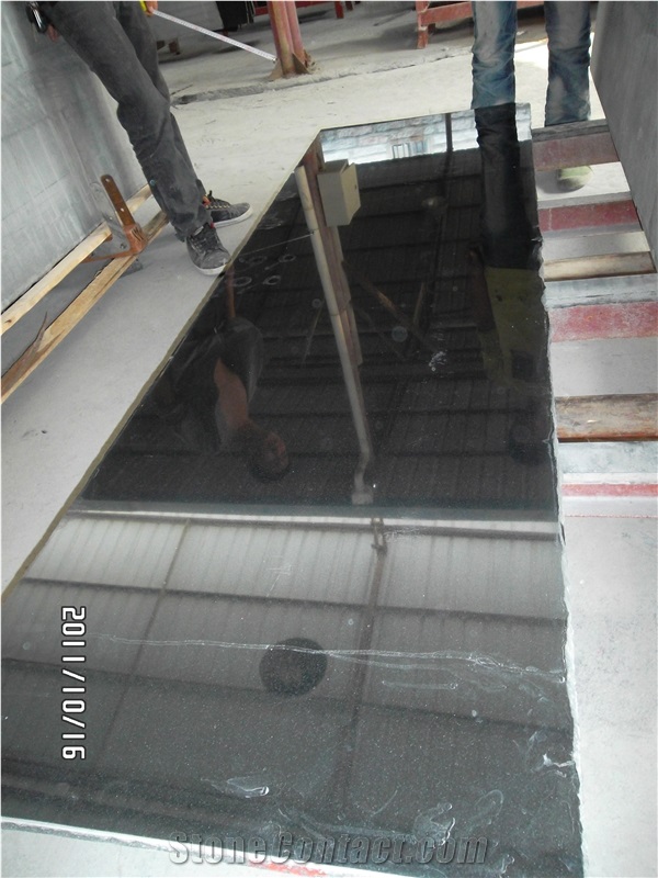 Pasko Black Granite Slab Tile for Kitchen