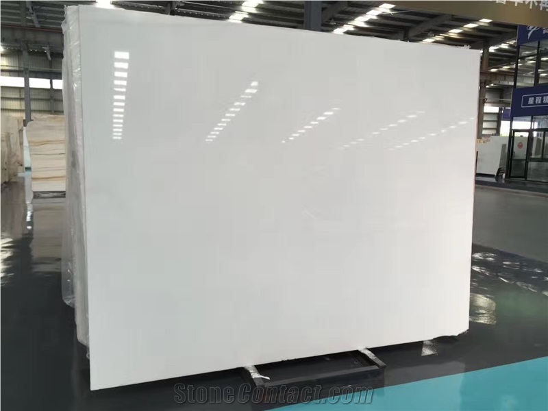 Thassos Red Lines Pure White Marble Flooring Tile