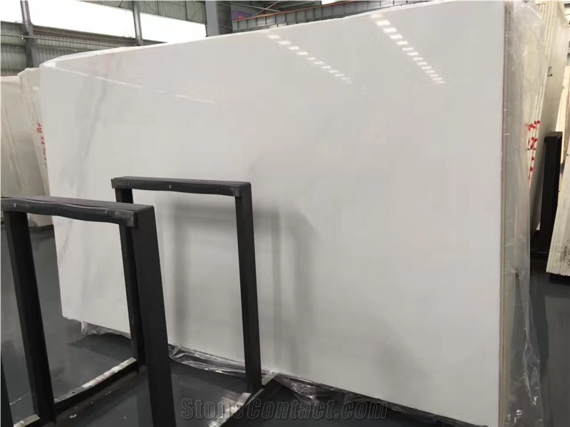 Thassos Red Lines Pure White Marble Flooring Tile