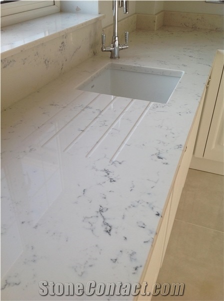 Carrara Quartz Kitchen Tops, Marble Quartz Tops