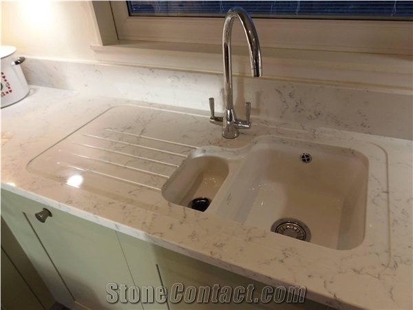 Carrara Quartz Kitchen Tops, Marble Quartz Tops