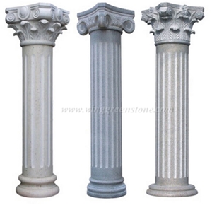 Beige Marble with Red Vein Decorative Column