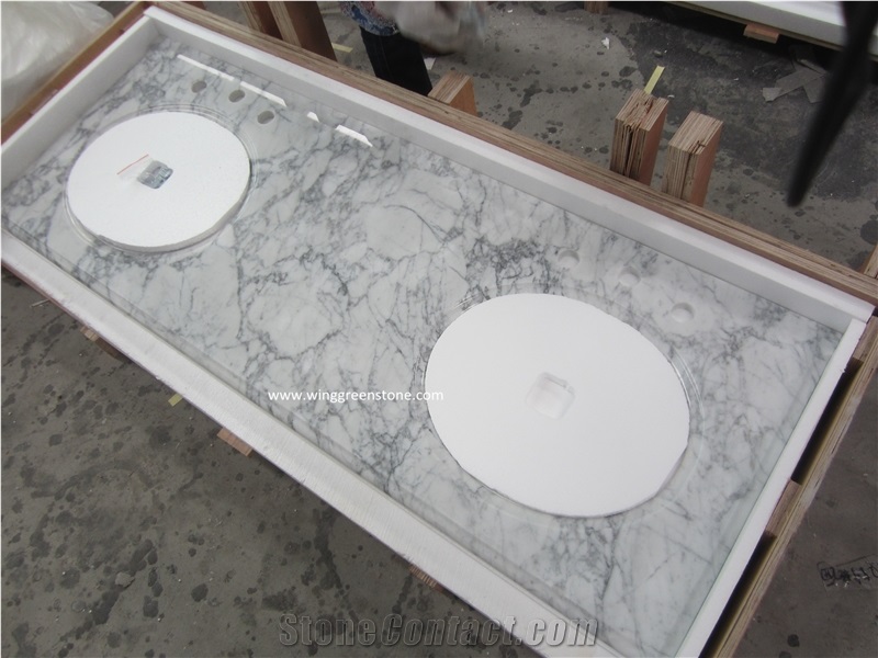 Bianco Carrara White Marble Vanity Top