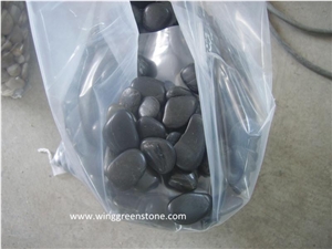 Black Polished, Honed Pebble Stones,River Stone
