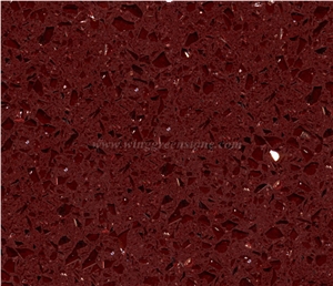 Crystal Dark Red Quartz Slab/Tile, Winggreen Crystal Dark Red Quartz Slab/Tile, Winggreen