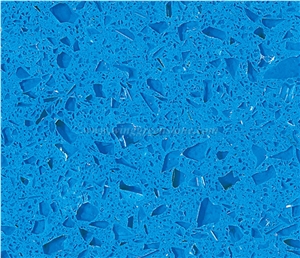 Crystal Light Blue Quartz Slab for Countertop