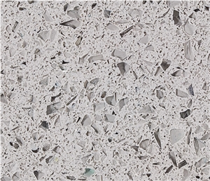 Crystal Light Grey Quartz Stone Slab, Countertop