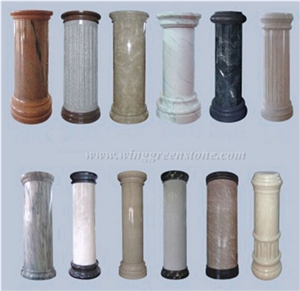Decorative Stone Roman Column, China Green Granite