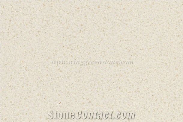 Fushan Beige Quartz Man Made Stone Slab for Countertop