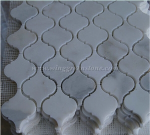 Lantern Shape White Marble Mosaic Tiles