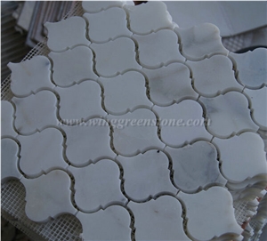 Lantern Shape White Marble Mosaic Tiles
