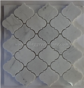 Lantern Shape White Marble Mosaic Tiles