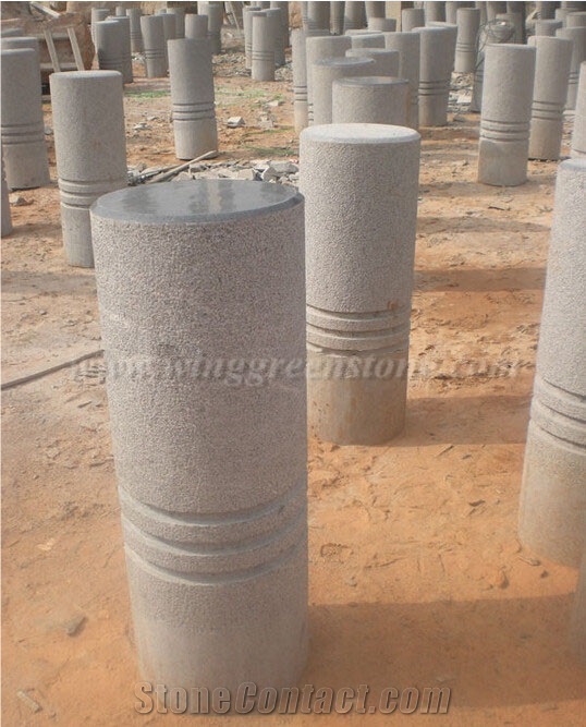 Light Grey Granite Parking Stone, Road Bollard