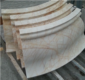 Marble Column Base, Beige Marble Stone Pillar Base