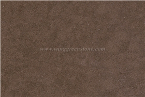 Moca Brown Artificial Quartz Slab with Fine Grain