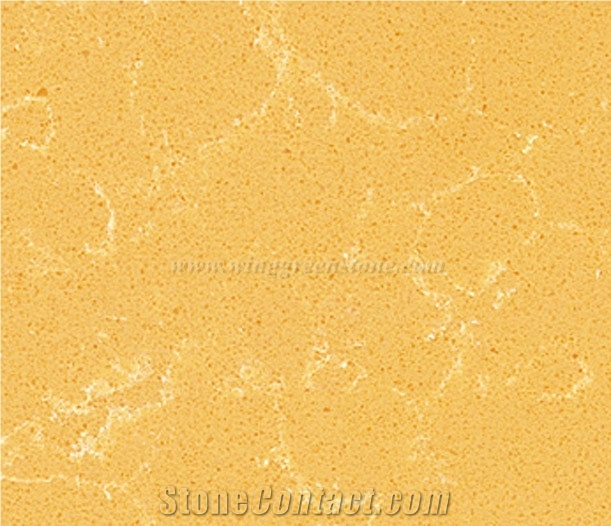 Spring Yellow Engineed Quartz Slab, Solid Surface
