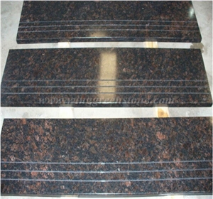 Tan Brown Granite Stair with Groove