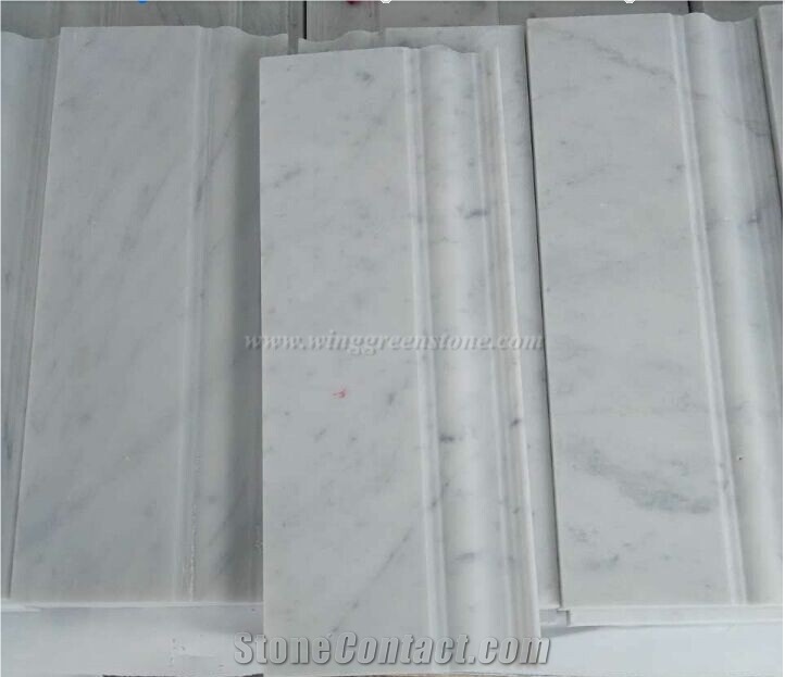 White Carrara Marble Skirting, White Marble Border