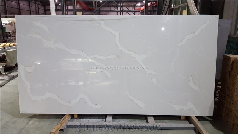 White Quartz Slabs with Grey Vein Artificial Slabs