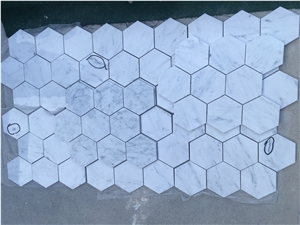Bianco Carrara White Marble Hexagon Mosaic
