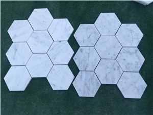 Bianco Carrara White Marble Hexagon Mosaic