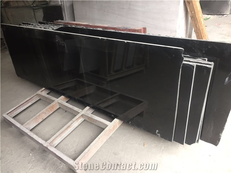 China Absolute Black Granite Slabs & Tiles