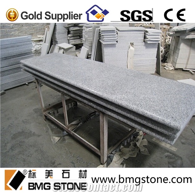 Light Grey Granite Staircase with Bullnose Edge