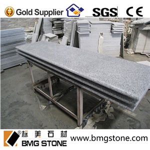 Light Grey Granite Staircase with Bullnose Edge Light Grey Granite Staircase with Bullnose Edge