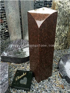 Cats Eye Granite Column Shape Headstone