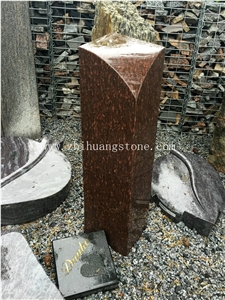 Cats Eye Granite Column Shape Headstone