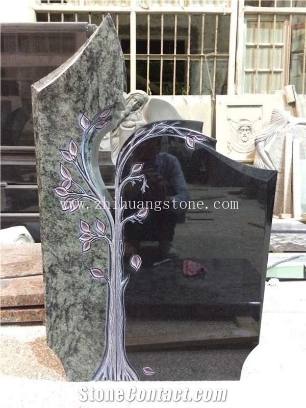 Tree Design Multicolor Granite Single Monument