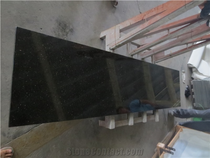 Indian Black Galaxy Polished Gangsaw Slab for Kitc