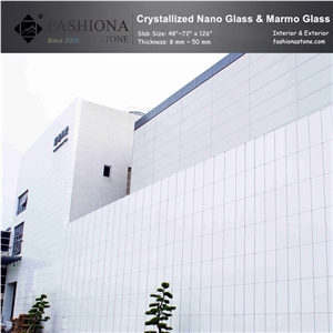 White Nano Glass Slabs,The Facade Of Buildings