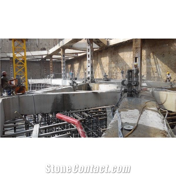 Rubber With Spring Diamond Wire Saw For Concrete