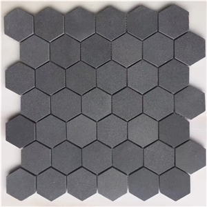 Factory Basalt Bluestone Mosaic Tiles Hexagon