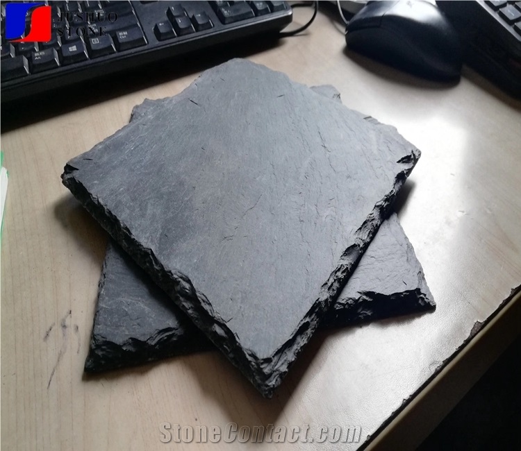 Black Natural Roofing Slate Tiles Coating Stone