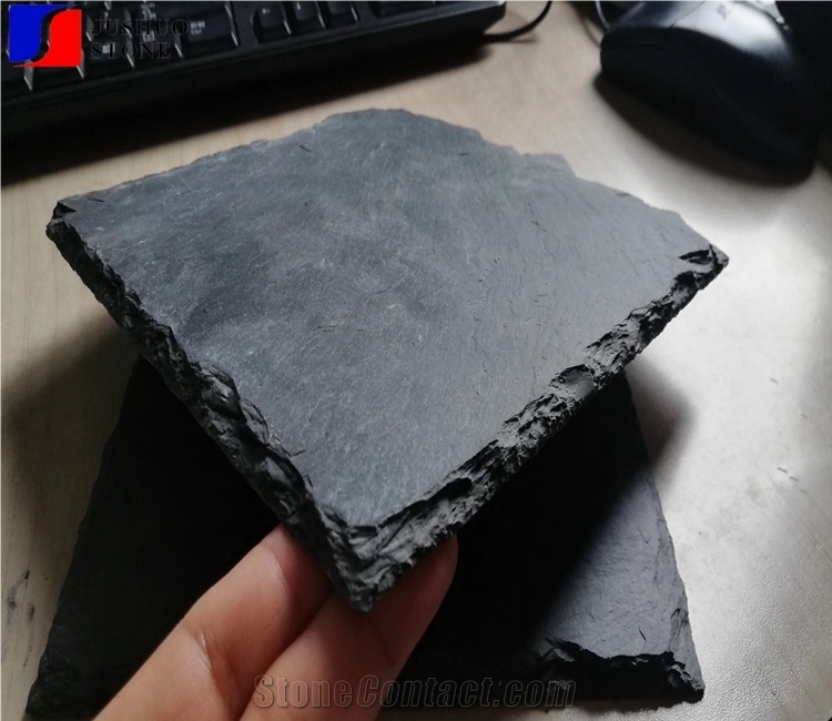 Black Natural Roofing Slate Tiles Coating Stone
