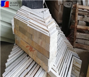 China Golden Yellow Beige Slate Wall Cladding Tile