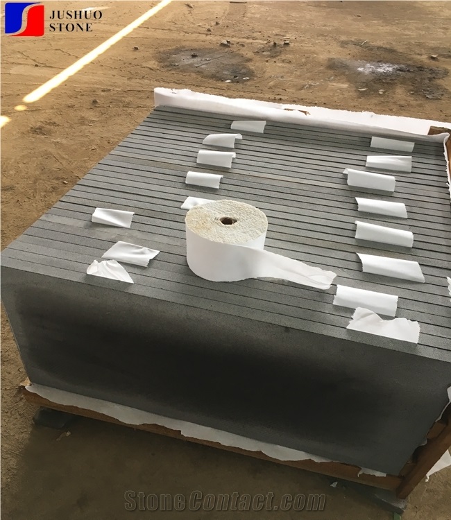 China Honed Grey Andesite Stone Tile Cladding