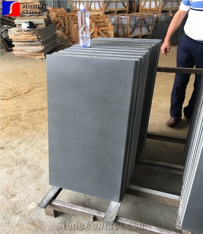 Hainan Black Blue Stone Andesite Honed Tiles Sale