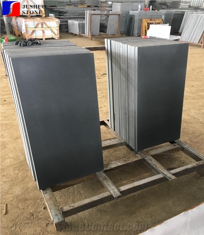 Hainan Black Blue Stone Andesite Honed Tiles Sale