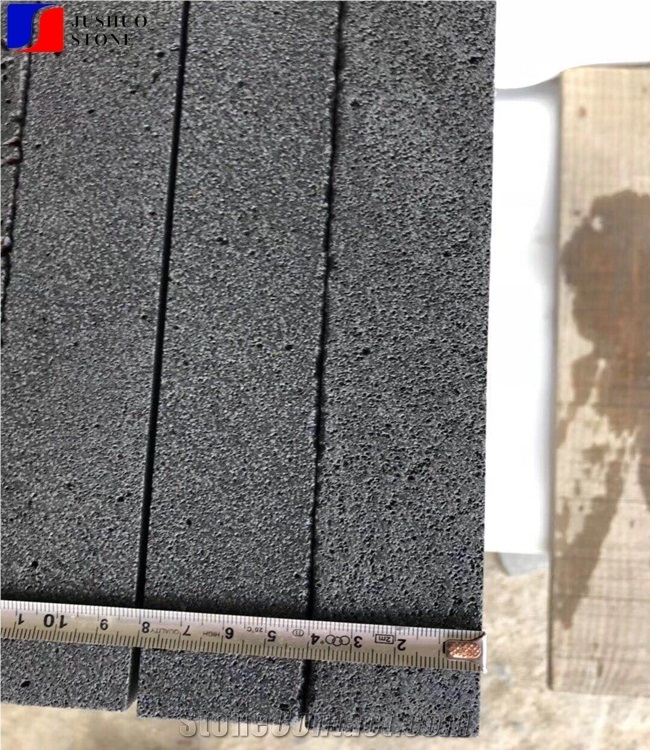 Honed Hainan Quarry Black Lava Honed Tile Wallings